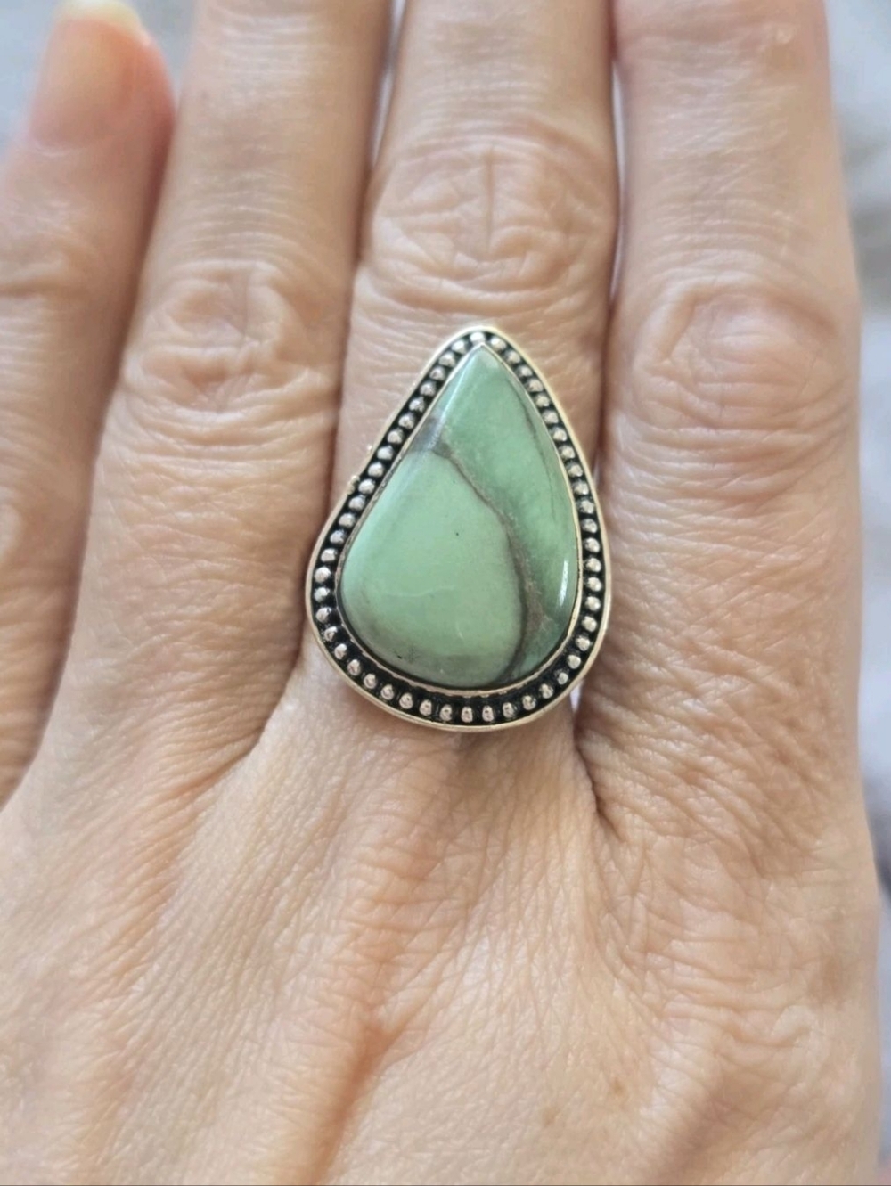 Variscite Ring In Sterling Silver, Southwestern - Picture 3 of 3